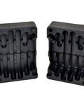 Rock Solid Heavy Duty Vise Support Blocks Reinforced Nylon Polymer for smooth auto repairs, 5x2.5 inch with grooves, pack of two.
