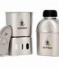 Stainless Steel Canteen Cooking Set For Survival Camping Nestable Mess Kit with cup, lid, and stove