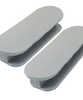2 Pack Self Adhesive Pull Handles Gray For Cabinets Drawers And Doors Tool Free Installation No Drill Required Easy Sticky Mount Durable Grab Handles For Quick Access And Easy Pull In Any Room. Gray plastic self-adhesive pull handles, 2-pack, shown front angle