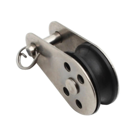 Heavy Duty Stainless Steel Pulley Block Kit 10 Pieces M25 Wire Rope Cable Roller for Lifting Towing Hanging Rigging with Smooth Ball Bearing Rotation Precision, single pulley
