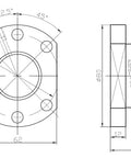 Technical drawing of Ball Screw Nut For SFU3205 And SFU3210 With 5 Or 10 Mm Pitch showing dimensions and specifications.