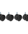 Rcniso Silent Furniture Caster Set with Smooth Bearing for Cabinet Cart, 360 Degree Rotation for Office Use, black wheel set