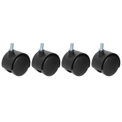 Rcniso Silent Furniture Caster Set with Smooth Bearing for Cabinet Cart, 360 Degree Rotation for Office Use, black wheel set