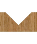 Wooden V-groove created by Pro Grade V Groove Router Bit 90 Degree One Inch Cutting Diameter for engraving sign making and decorative edges.