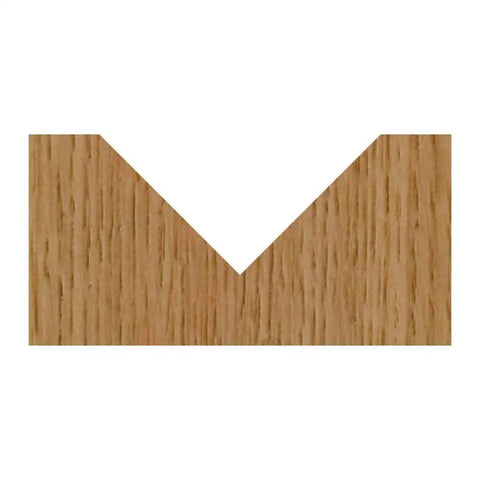 Wooden V-groove created by Pro Grade V Groove Router Bit 90 Degree One Inch Cutting Diameter for engraving sign making and decorative edges.