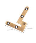 Heavy Duty Hidden Door Hinge Set For Secret Doors And Bookshelves, Invisible Pivot Bronze Hardware, showcased dimensions, front view