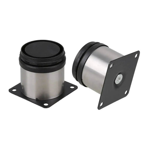 Two pieces of Sturdy Adjustable Furniture Legs Set 4pcs Beefy Stainless Steel 50x50mm Thickened Table Bed Sofa Cabinet Feet With Mounting Screws.