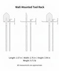Heavy Duty Iron Wall Mounted Tool Rack For Garage And Shop Vertical Hand Tool Organizer with shovel and axe illustration