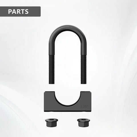Heavy Duty 1.25 Inch Exhaust Clamps U Bolt Saddle Type Stainless Steel With Anti Corrosion Black Finish 2 Pack Muffler Clamps Parts