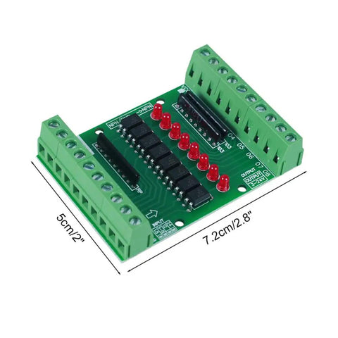 Eight Channel Optocoupler Isolation Module For 3.3V And 5V DC Signals PNP NPN Output, Plug And Play Opto Isolated Converter