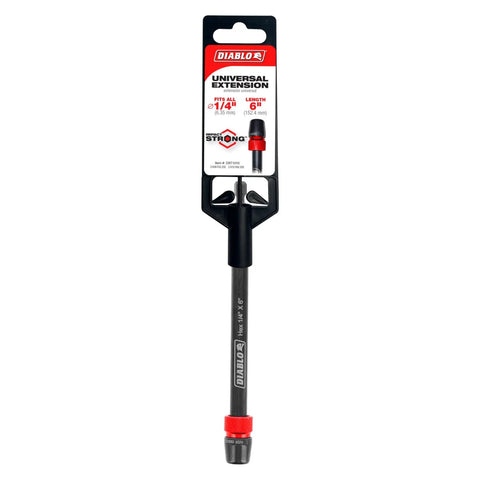 Universal Drill Extension With Six Inch Reach And Quick Change For Hard To Reach Areas, product packaging displayed