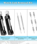 Two Pack Watch Link Removal Kit For Bracelet Adjustment And Replacement Pro Grade Tool Set With Pin Remover And Extra Pins