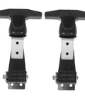 Stainless Steel T-Handle Draw Latch Set With Rubber Grip, front view showing two latches for toolbox and cooler, durable design