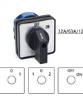 Universal Reversing Changeover Switch With Two to Three Gear System, Dual Off On Cutoff Button, High Amp 32A 63A 125A, Heavy Duty Industrial Switch for Quick Shutoff and Reliable Redundancy