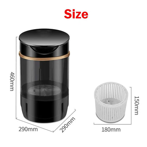 Compact Portable Mini Washing Machine That Is A Total Game Changer, Lightweight Space Saving Washer with size dimensions.