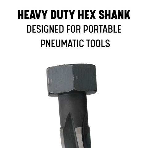 Close-up of 7/8 Inch Bridge Construction Reamer With Magnetic Hex Shank showing the heavy-duty design and hex shank detail.