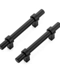 30 Pack Matte Black 5 Inch Cabinet Pulls With Square Base For Kitchen Cabinets And Cupboards, displayed side by side
