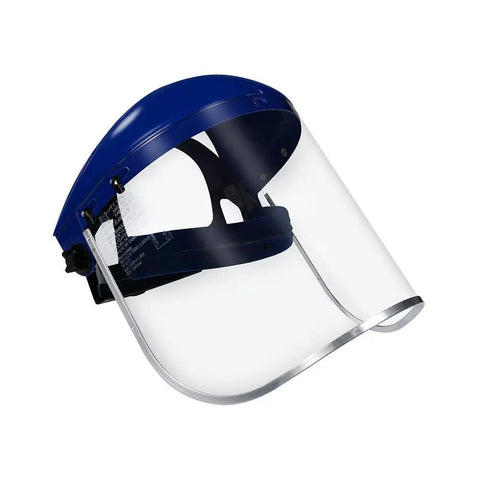Full Face Safety Shield With Clear Extrusion-Grade Polycarbonate Visor, Built Tough and Impact Resistant, Meets ANSI Z87.1 CE EN166 CSA Z94.3 UKCA Standards, 1 Set Plus Replacement Visor side view