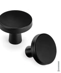 Matte Black Cabinet Knobs Set Of 5 1.27 Inch Round Drawer Pulls For Kitchen Cabinets Dresser Closets Hardware Handles Durable Zinc Alloy Sturdy Rust Resistant With Included Screws And Easy Install