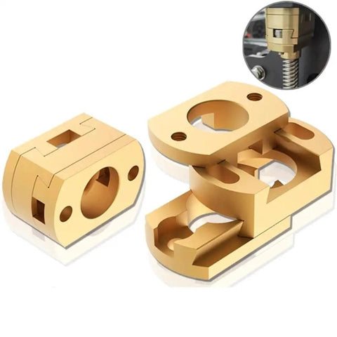 Upgrade Your 3D Printing Game With These Smooth Oldham T8 Z Axis Couplings Featuring Brass Round Connectors That Cut Vibration And Boost Accuracy For Ender 3 Pro Hot Beds Plus Tight Fit For Easy Install And Better Print Quality brass 3D printer coupling set