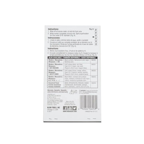 Back cover of Wire Marker Book With A To Z And Zero To Fifteen Labels For Electrical Wiring Perforated Pages with usage instructions