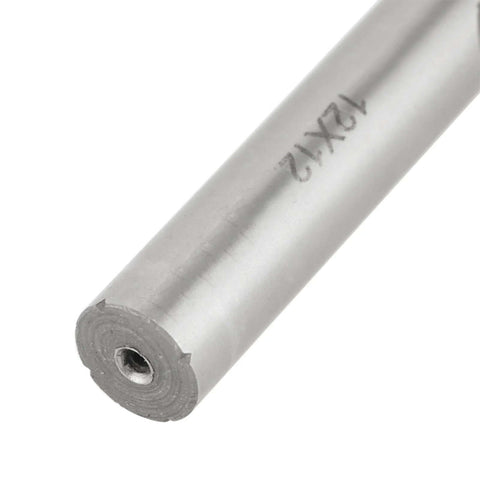 Close-up of a silver 4-flute HSS roughing end mill for CNC routers