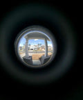View through Ultra HD Door Peephole Viewer Built Tough In Solid Brass With Heavy Duty Rotating Privacy Cover For Doors From One And Three Eighths