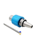 Heavy Duty Cnc Milling Fixtures Engineered Beefy For BT40 And BT50 Tapers, showcasing a blue milling tool with a coolant line.