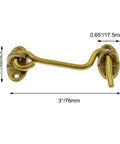 Solid Brass Barn Door Lock Set 3 Inch Privacy Hook And Eye Latch 2 Pack Gold Finish For Cabin Doors Bathrooms And Wooden Fences Easy Mount Hardware Included