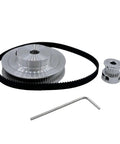 Heavy Duty 2GT Timing Pulley Kit With 20 Teeth For Smooth 3D Printer Prints. Aluminum And Steel Build Fits Bore Ranges From 3mm To 14mm. Perfect Gear Reduction Setup For High Performance Machinery Parts. 20-tooth pulley kit with belt and hex key