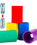 Plastic Tornado Bottle Connectors Cyclone Vortex Kit For Students Ideal For Science Experiments Hands On Learning Shapes Colors Green Science Fun 5 Piece Set Great STEM Toy For Classroom Home Lab Projects displayed by colorful plastic connectors and example vortex setup in bottles