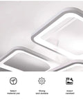 Square LED Ceiling Light For Living Room And Bedroom 96W Cool White 6000K 23.6 Inch Flush Mount Fixture Energy Saving