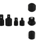 Dope 4 Piece Black Impact Adapter Set Made From Tough Tool Steel For Your Garage, Heavy Duty Socket Converter Kit For Car Repair Jobs And Heavy Machinery That Actually Lasts. four black impact adapters