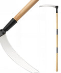 Solid Wood Long Handle Weeding Sickle With A 32 Centimeter Extended Blade Three Section Adjustable Length Heavy Duty Gardening Tool