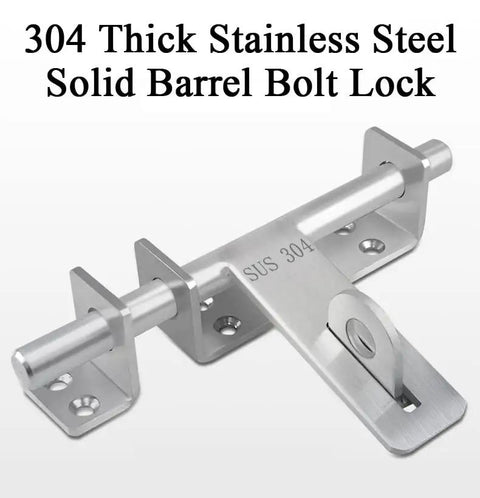 304 Thick Stainless Steel Sliding Door Bolt Gate Latch With Padlock Hole for secure locking on gates and doors.