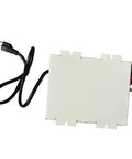 Back view of 75 Amp 12V Power Converter for RVs, Boats, and Trailers with power cable and metal housing