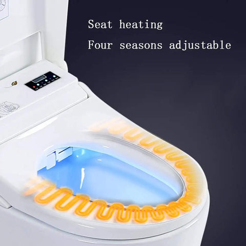 Top Shelf Smart Bidet Toilet Seat With Self Cleaning Wand And Stainless Steel Nozzle For Flawless Wash Performance, comfy heated seat with adjustable heating feature.