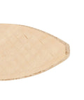 Close-up of a beech wood biscuit from the 10-pound pack, perfect for Solid Wood Biscuits For Strong Joints, Minimal Shrinkage, Tough As Nails Bonding With Glue, Durable And Sturdy, Tight Fit For Woodworking Projects, 10 Pound Pack For Premium Bonding.