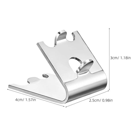 Heavy Duty Stainless Steel Freezer Shelf Clips Set with size dimensions for secure shelving