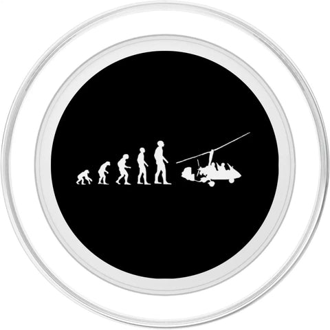 Gyrocopter Flying PopSockets PopGrip For MagSafe Dope Aviation Vibe evolution design with gyrocopter illustration on black background