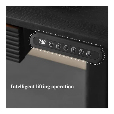 Close-up of the intelligent lifting operation control panel on the Rock Solid Electric Sit Stand Desk with Dual Built In Drawers.