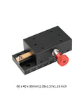 Go To Manual Precision Linear Stage For X Axis With 40mm Stroke translation slide, aluminum alloy, helical rack, side view.