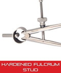 Close-up of the hardened fulcrum stud on a Spring Type Caliper And Divider With Bow Spring And Hardened Fulcrum Stud For 3 Inch Capacity