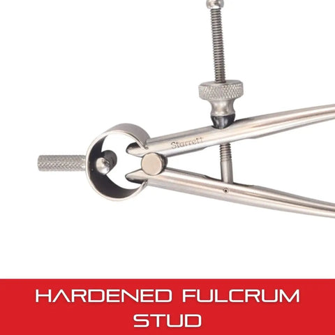 Close-up of the hardened fulcrum stud on a Spring Type Caliper And Divider With Bow Spring And Hardened Fulcrum Stud For 3 Inch Capacity