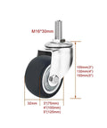 Heavy Duty Industrial Caster Wheels With Swivel And Brake For Easy Push And Smooth Roll Threaded Stem Mx Mount Double Locking Plate