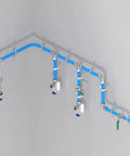 Three Quarter Inch Compressed Air Piping System with 100 Ft HDPE Aluminum Hose and Aluminum Outlet Blocks installed view