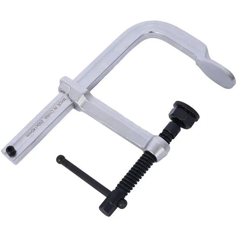 Heavy Duty F Clamp With Drop Forged Arm And Black Oxide Spindle, Quick Twist Pads For Woodworking Metalworking Welding DIY Projects view from top