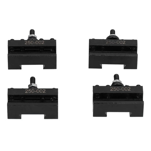 4 Pcs Tool Post Holder Set for Lathe Machining Turning Facing Boring Piston Wedge High Speed Steel CNC Fixture Components Heavy Duty Lathe Accessory for Pro Grade Metalworking and Industrial Use, four black holders