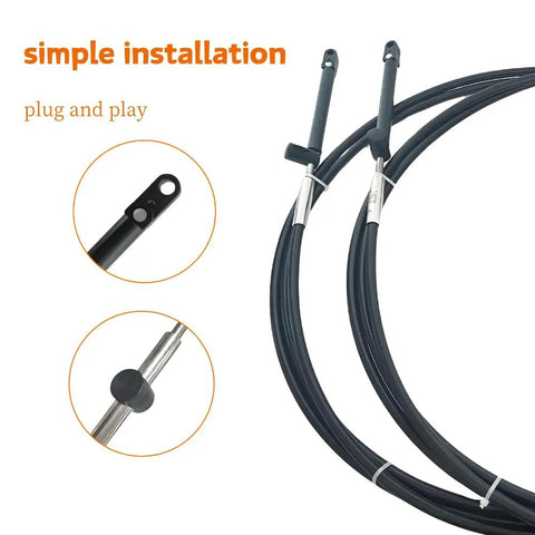 11Ft Gen I Throttle And Shift Cable Replacement For Mercury Mariner Outboards SeaStar 600A Style 2 Piece Set close-up view