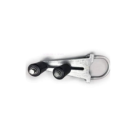 Heavy Duty Gate Slide Bottom Roller Guide Assembly For 4 Inch Round Posts Rubber Wheels Hot Dipped Galvanized Steel Built To Last For Chain Link And Internal Top Track Gate Systems side view